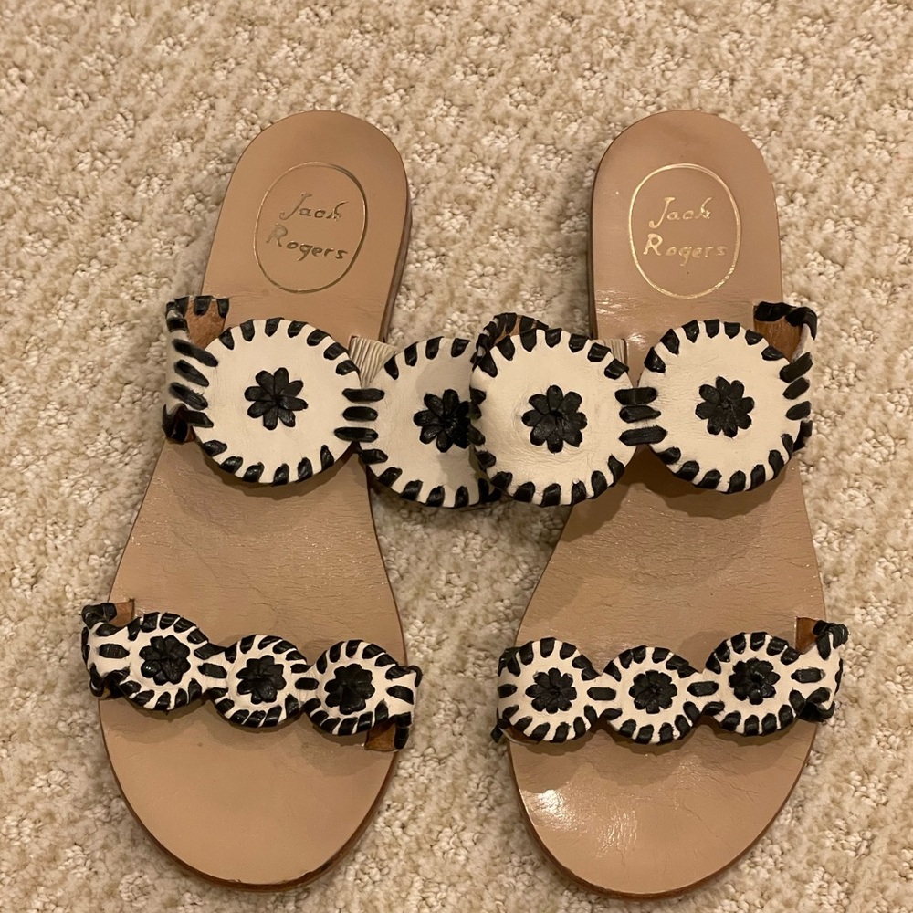 Jack Rogers black and white sandals